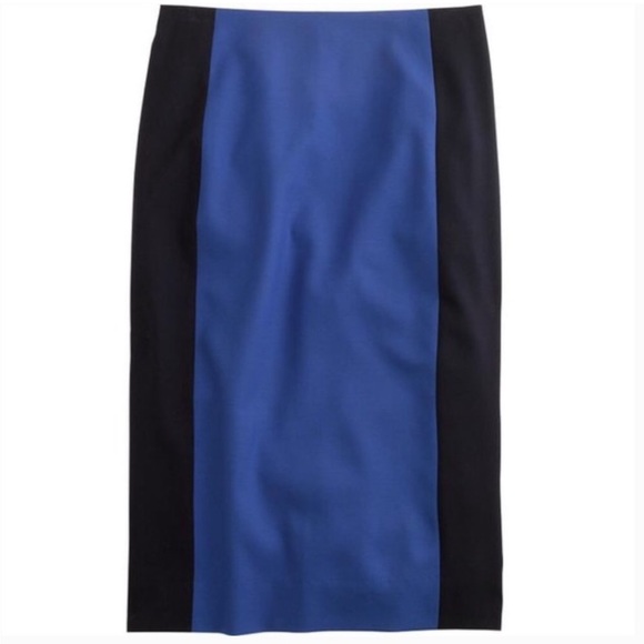 J. Crew blue vertical color block pencil skirt. Size: 6 - Picture 6 of 6